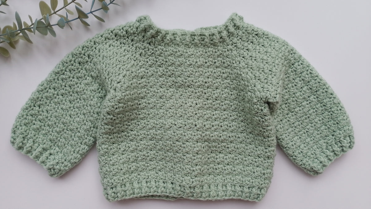 Soft Green Crochet Cardigan - Babies and Toddlers - Made to Order