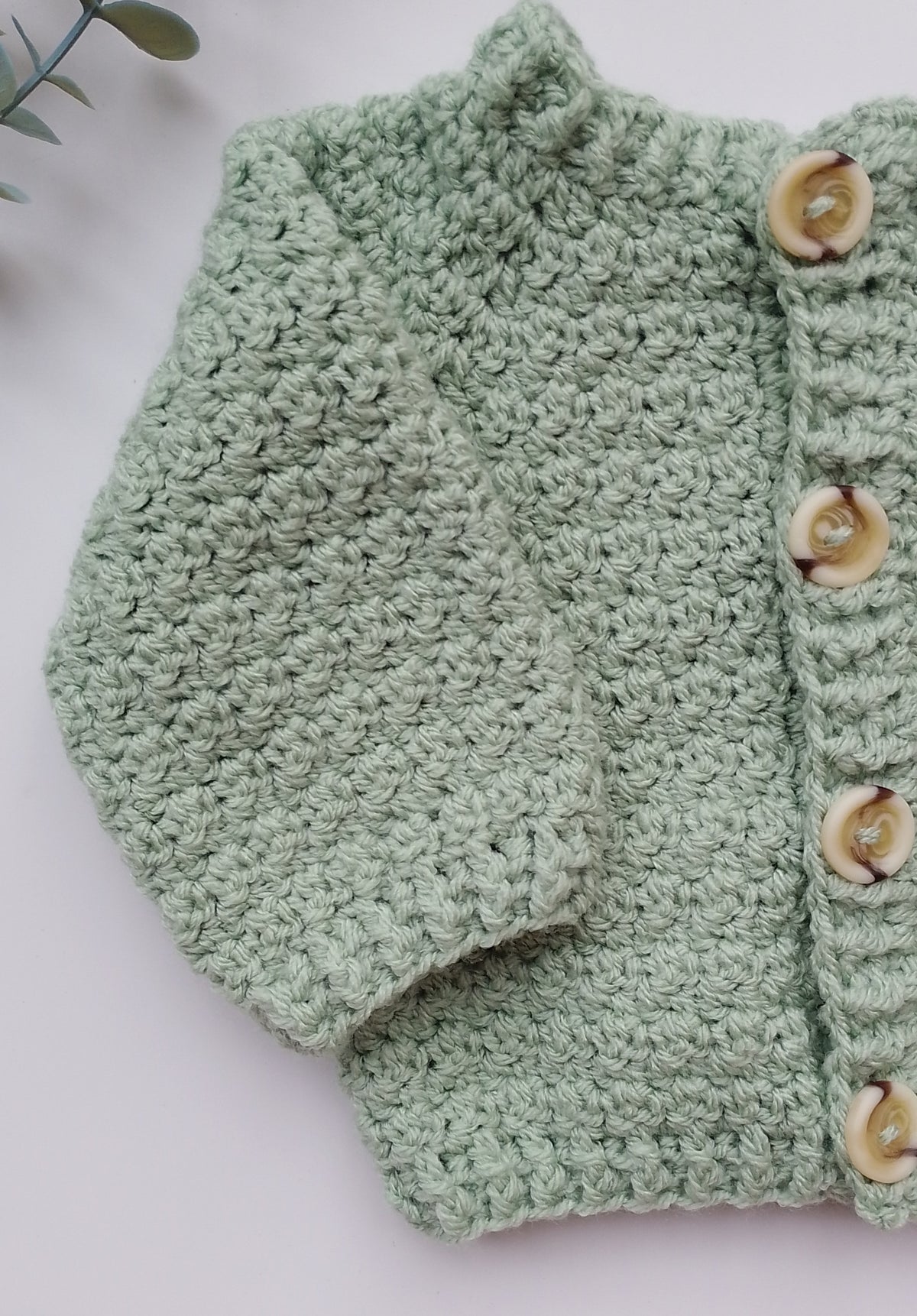 Soft Green Crochet Cardigan - Babies and Toddlers - Made to Order